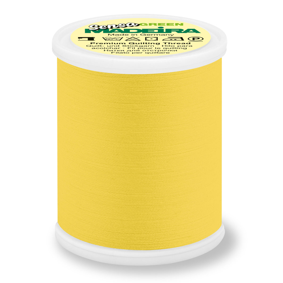 Spool of Madeira Sensa Green embroidery thread in sunflower