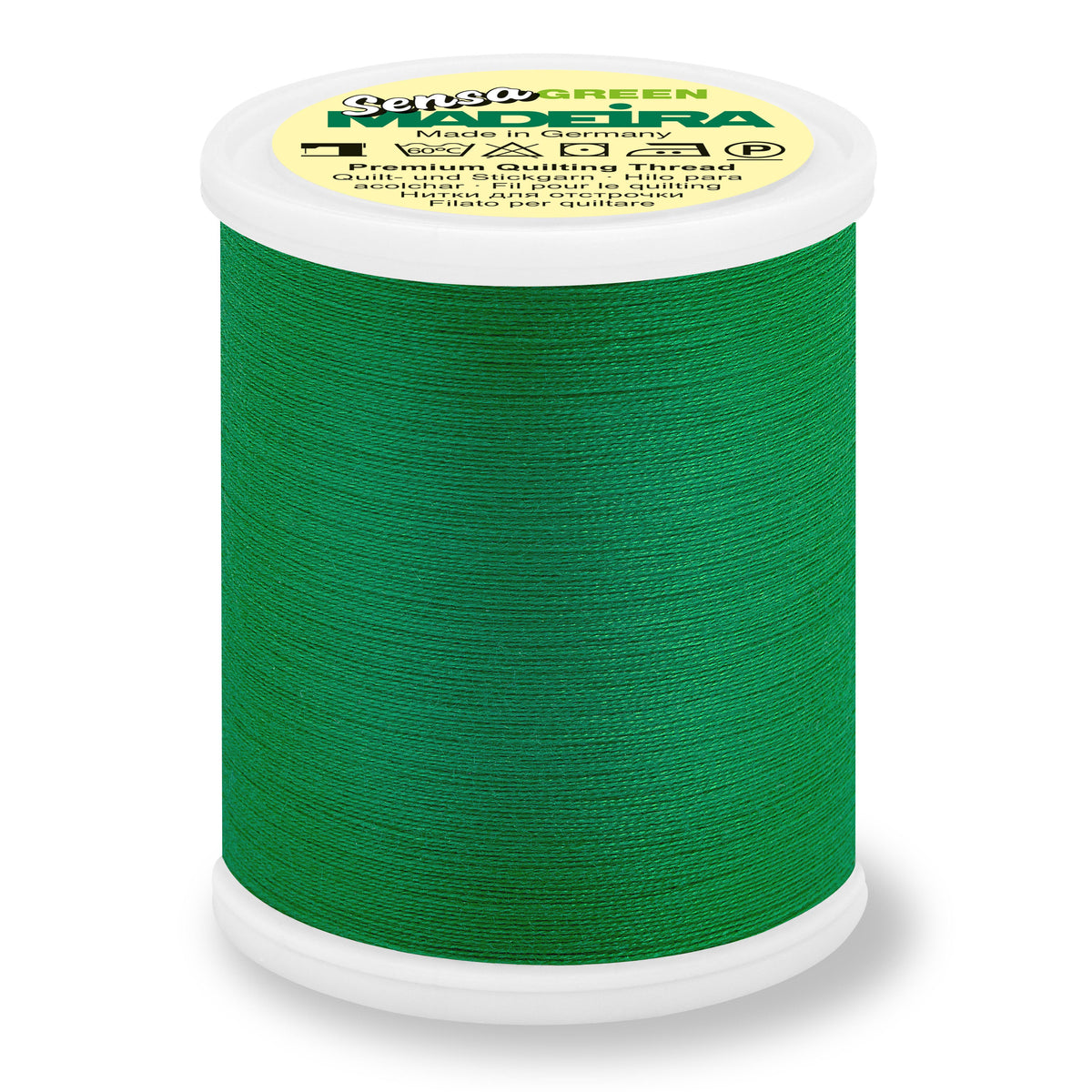 Spool of Madeira Sensa Green No. 40 embroidery thread in Pine