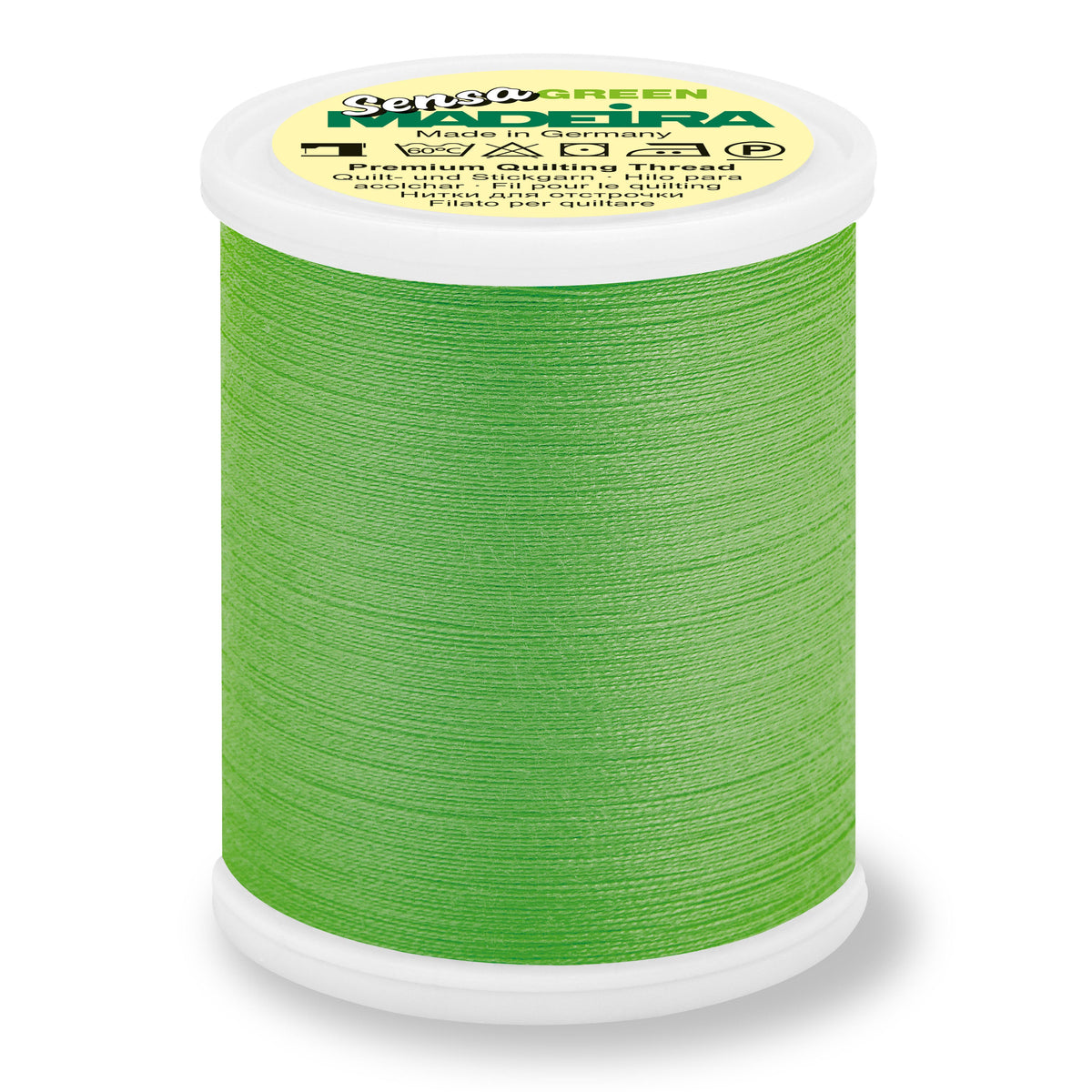 Spool of Madeira Sensa Green No. 40 embroidery thread in Fern