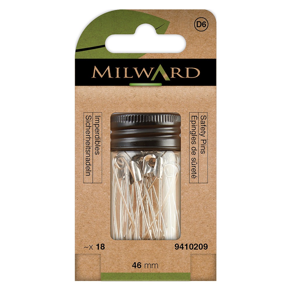Box of 46mm nickel safety pins