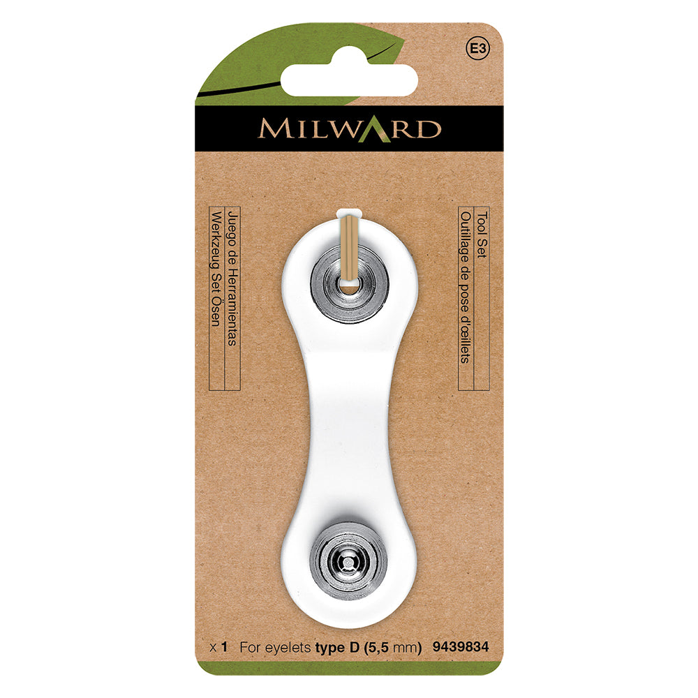 Milward 5.5mm eyelet clamp tool and hole punch