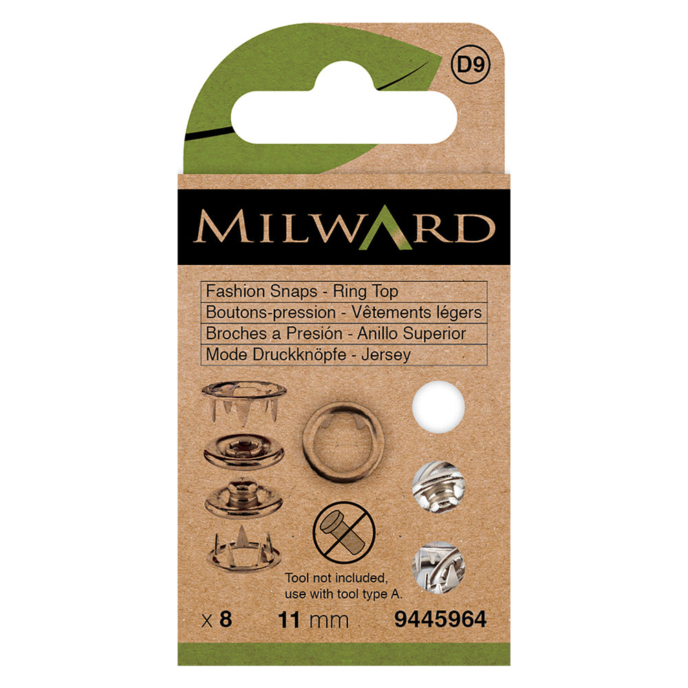 Silver 11mm ring top snap fasteners