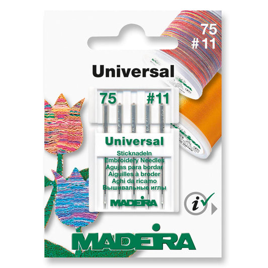 Card of Madeira universal embroidery machine needles size 75/11
