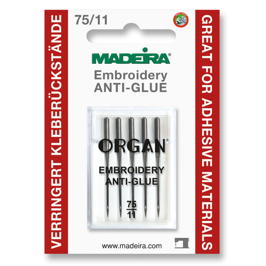 Card of Madeira Anti-Glue embroidery machine needles size 75/11