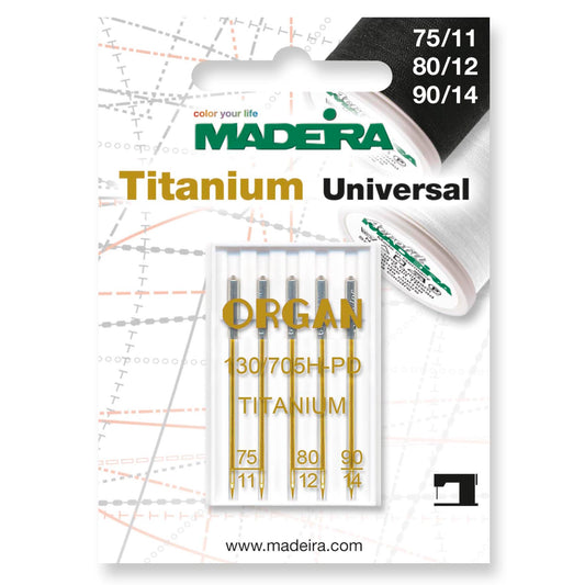 Pack of Madeira titanium sewing machine needles