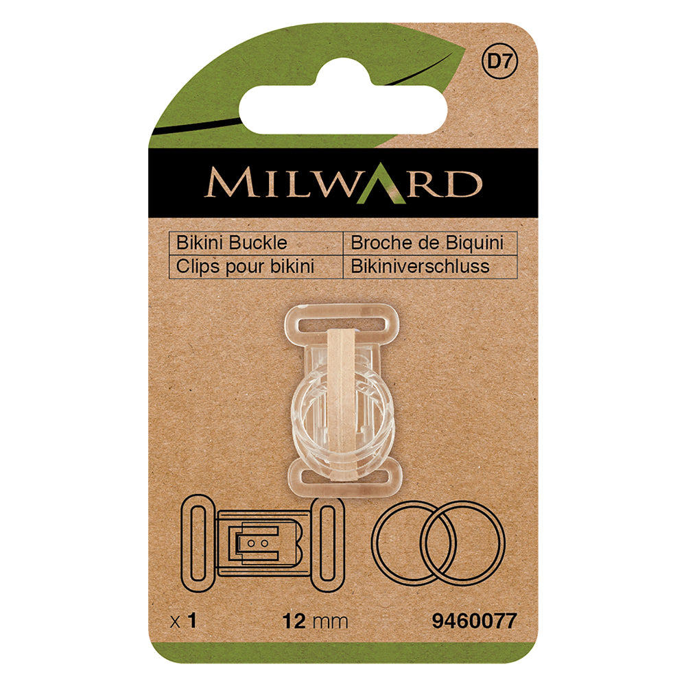 Clear plastic bikini buckles