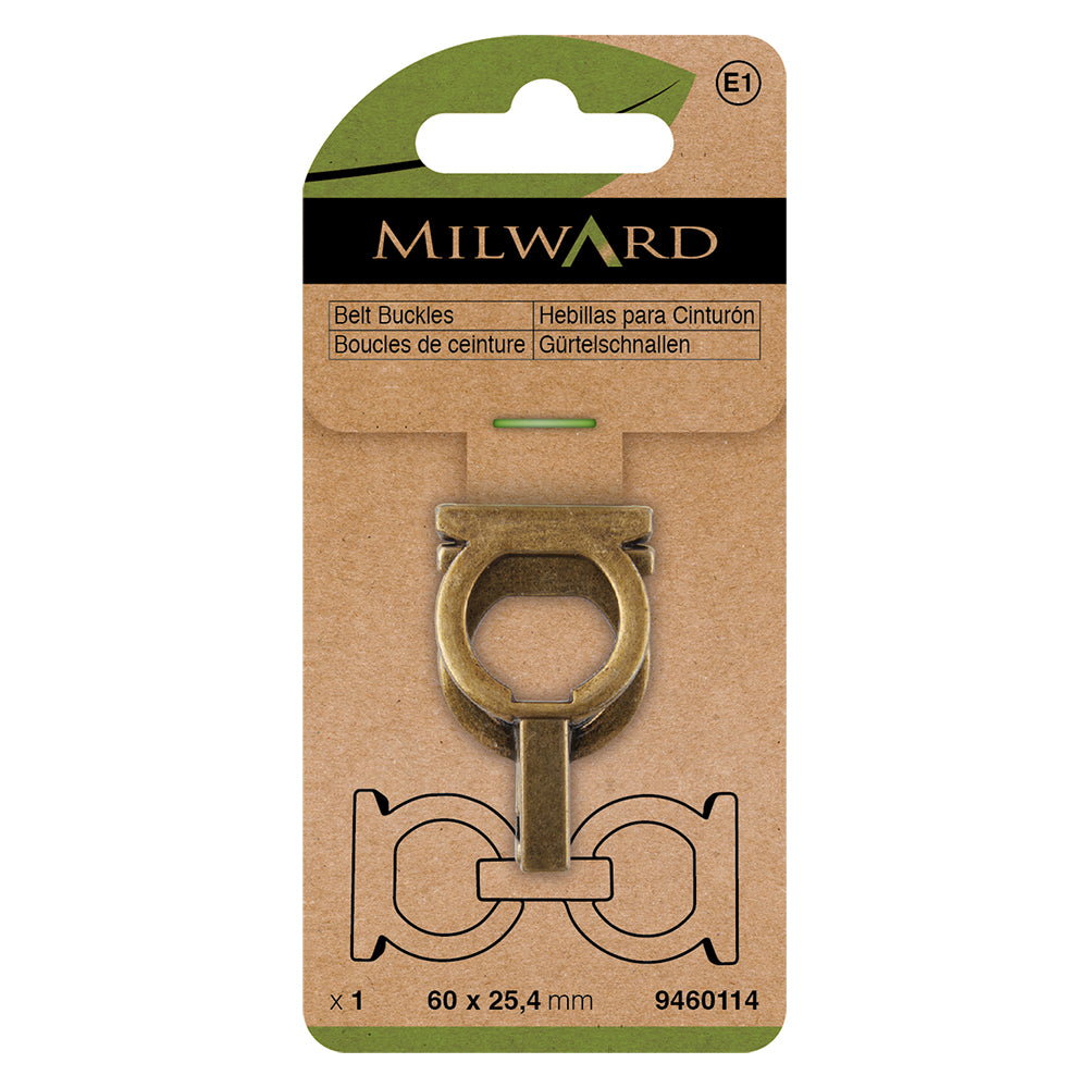 Brass-finish metal belt buckle