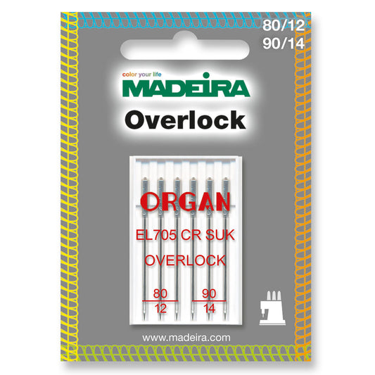 Card of Madeira overlock needles in two sizes