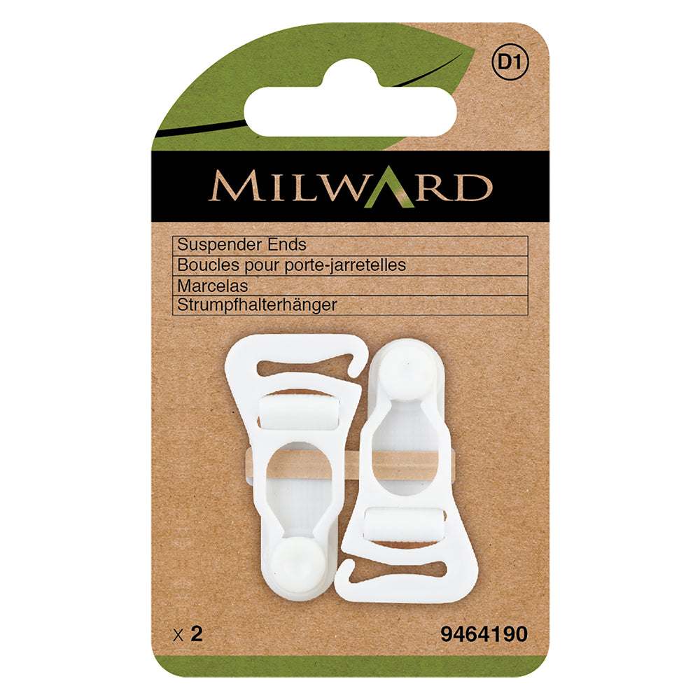 White suspender end clips