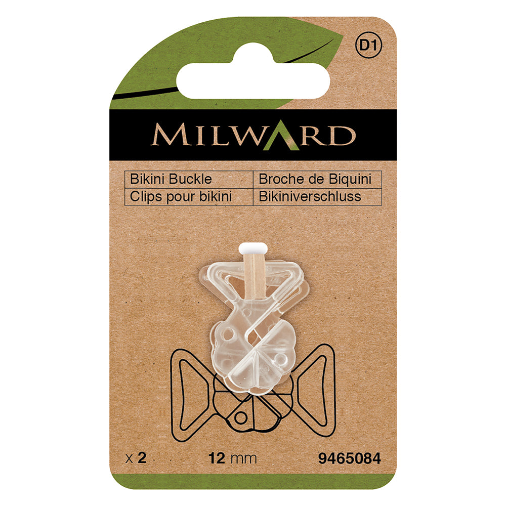 Clear plastic bikini buckles