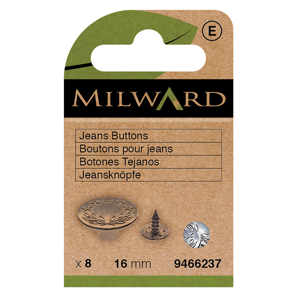 Silver nickel metal jeans buttons