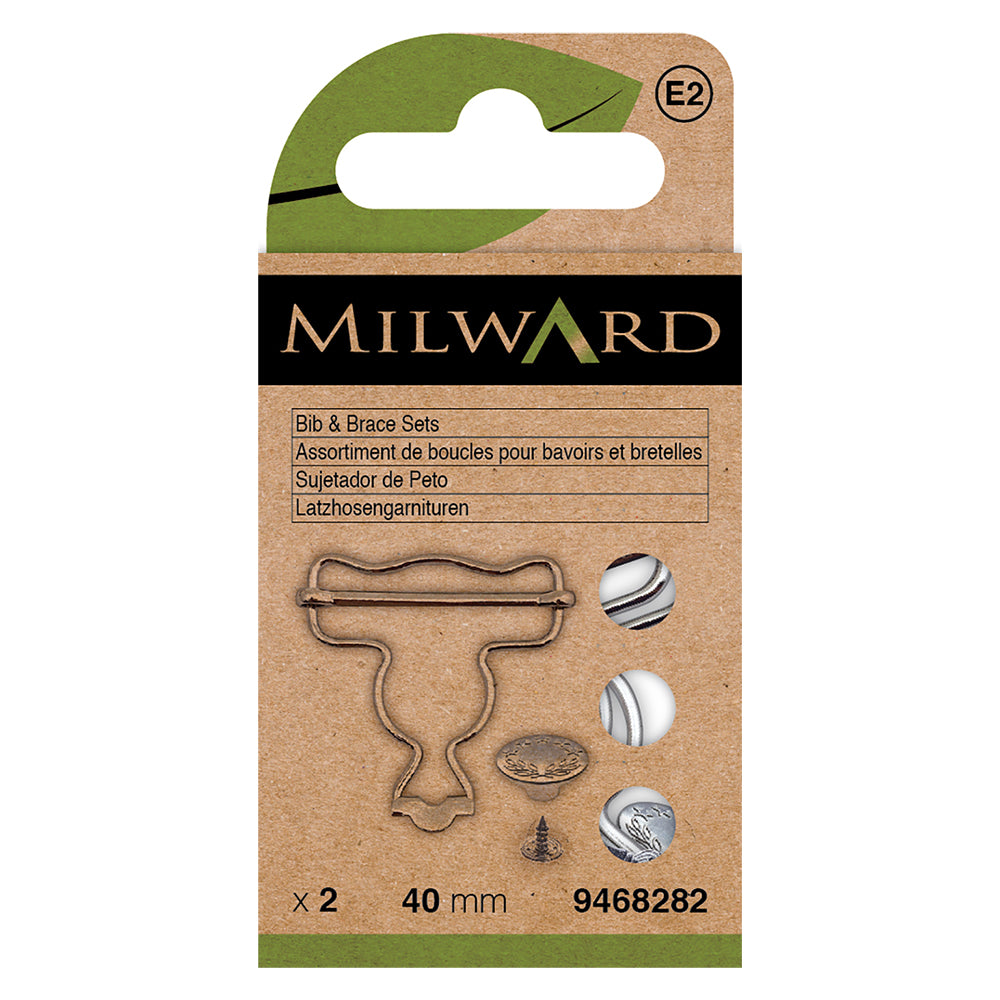 Silver nickel bib and brace clasps with buttons