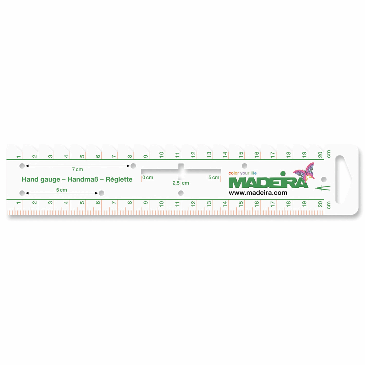 Madeira Hand Gauge Measuring Rule - 20cm