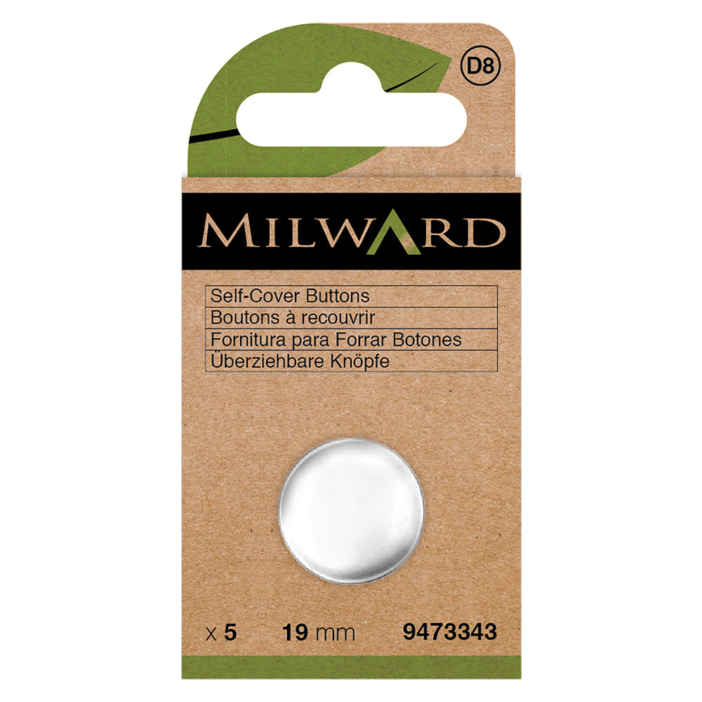 Pack of 19mm metal self-cover buttons with back plates