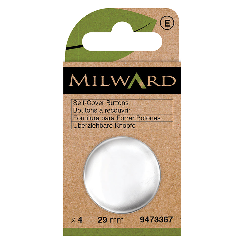 Pack of 29mm metal self-cover buttons with back plates
