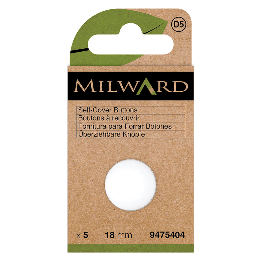 Pack of 18mm nylon self-cover buttons with back plates