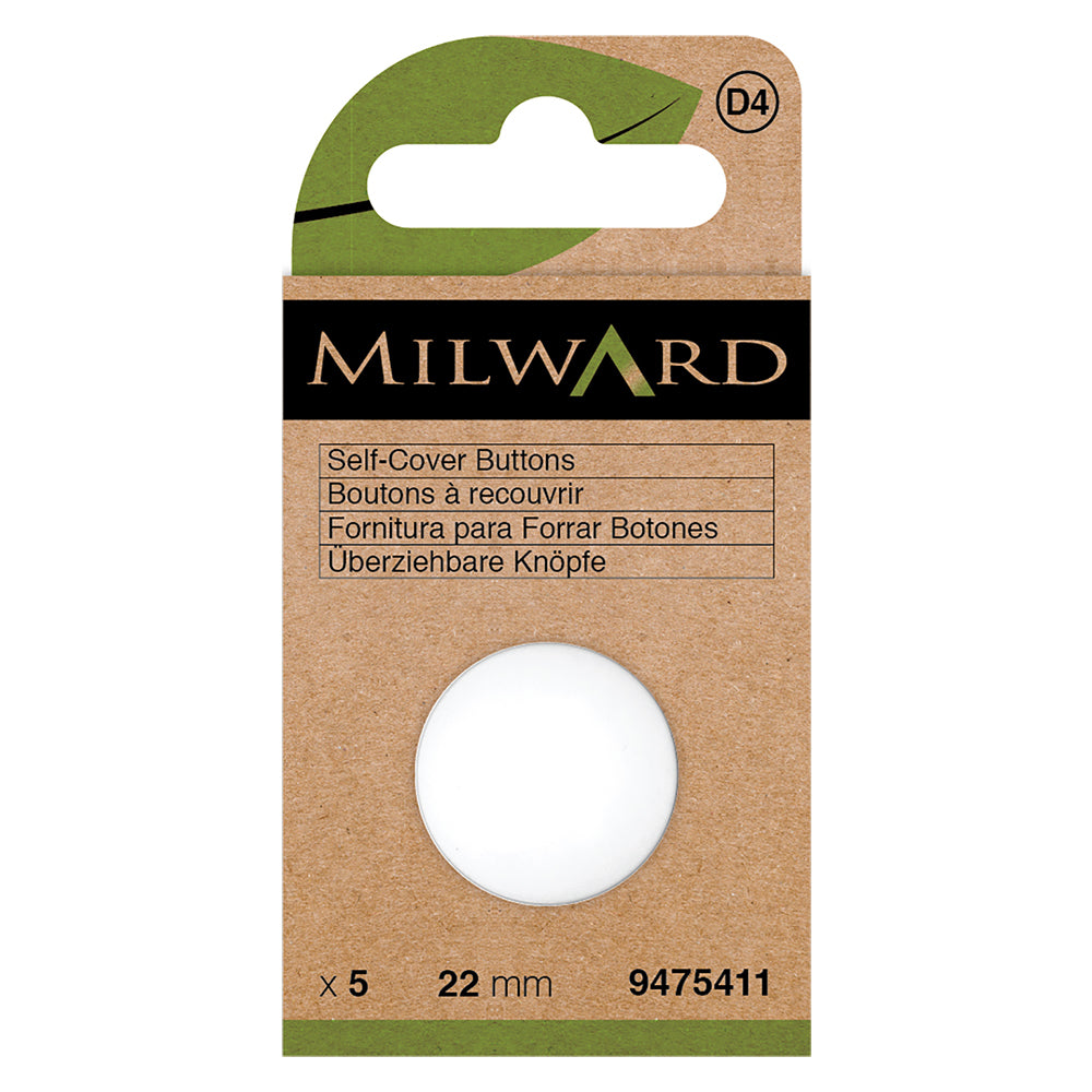 Pack of 22mm nylon self-cover buttons with back plates