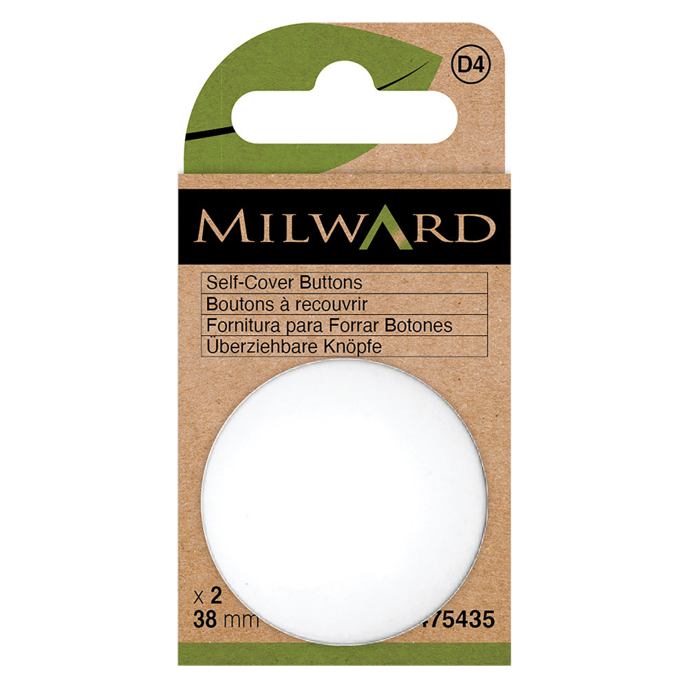 Pack of 38mm nylon self-cover buttons with back plates