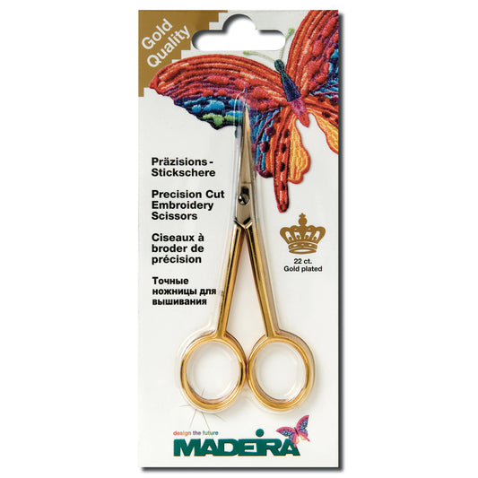 Madeira Gold-Plated Curved Embroidery Scissors - 12cm