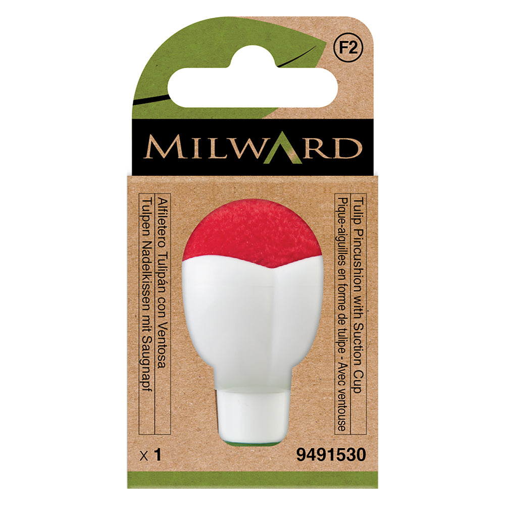 Tulip-shaped pincushion with suction cup base