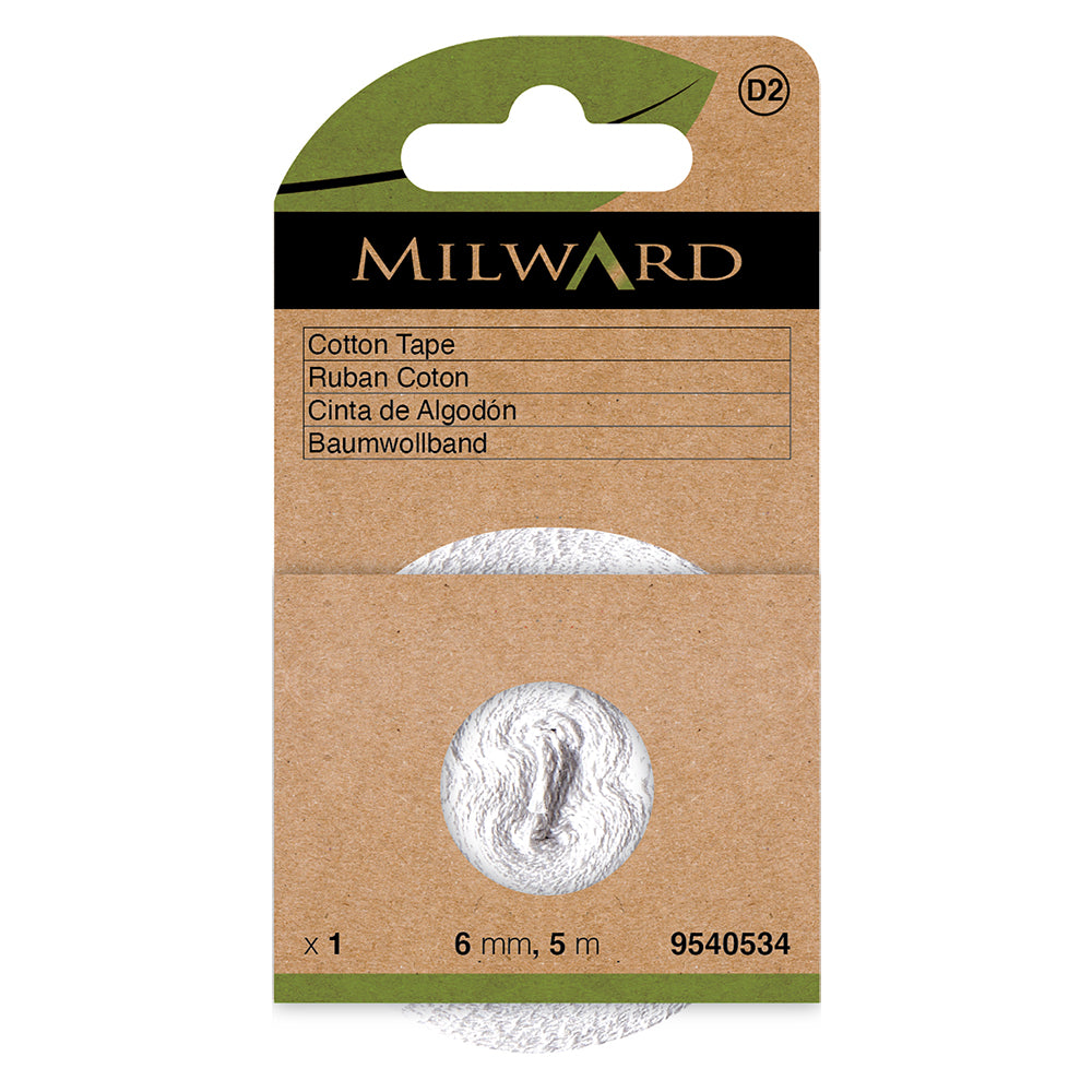 Roll of white 6mm cotton tape