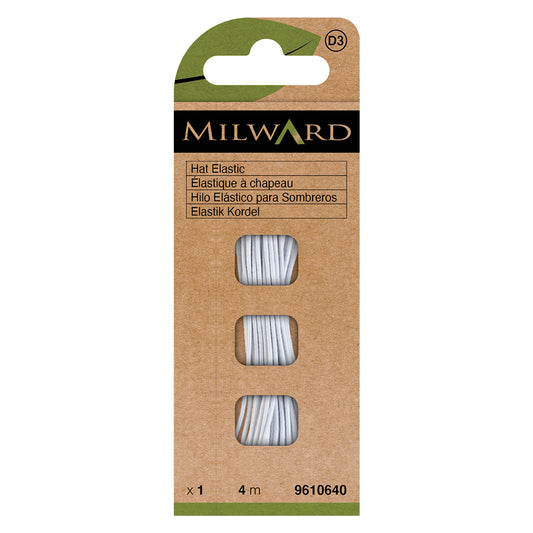 Card of white narrow hat elastic