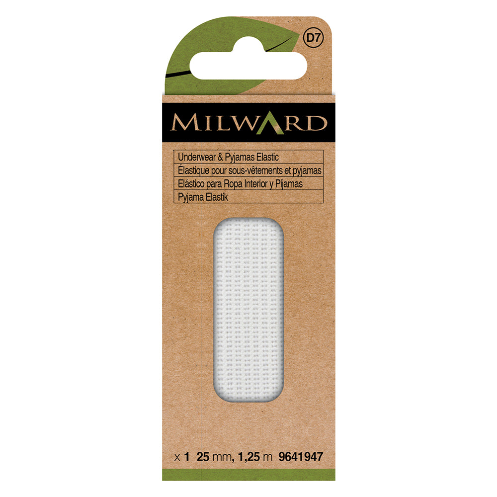 Card of white underwear and pyjama elastic