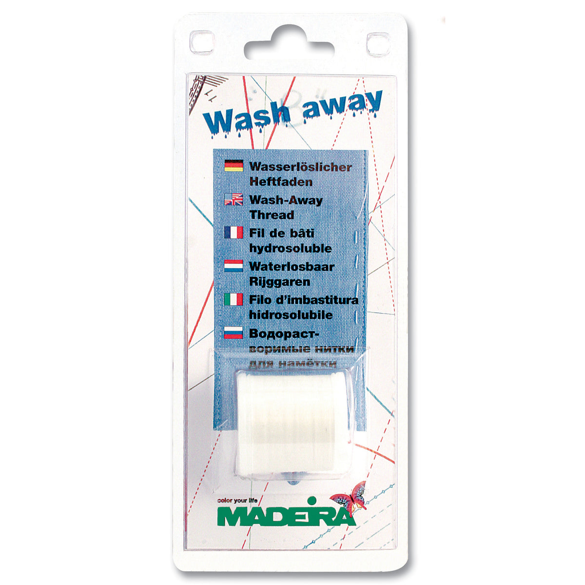 Spool of Madeira wash-away basting thread in its pack