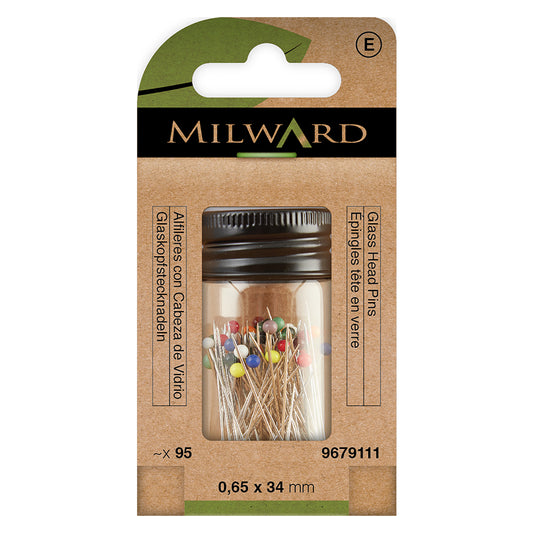 Pack of glass head pins