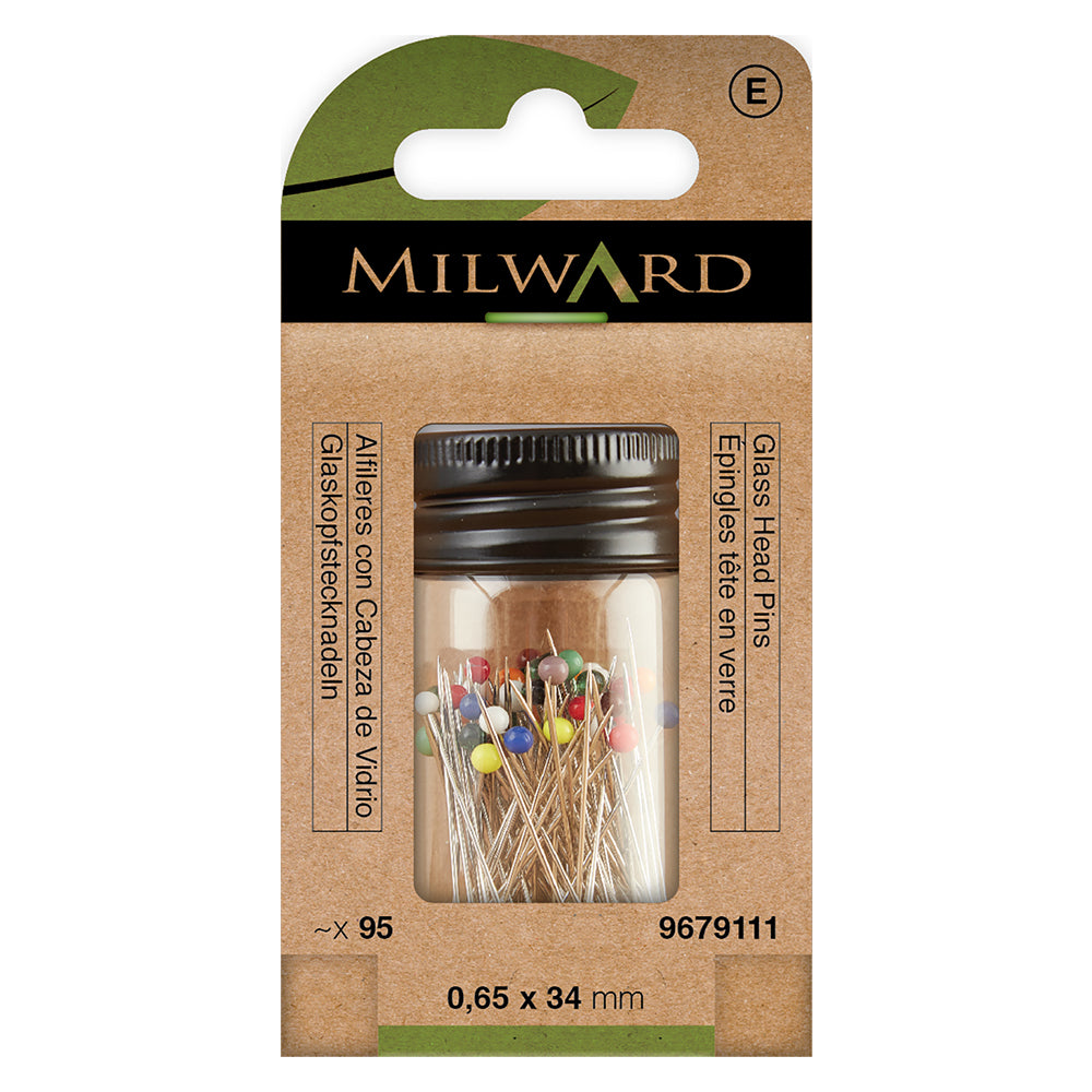 Pack of glass head pins