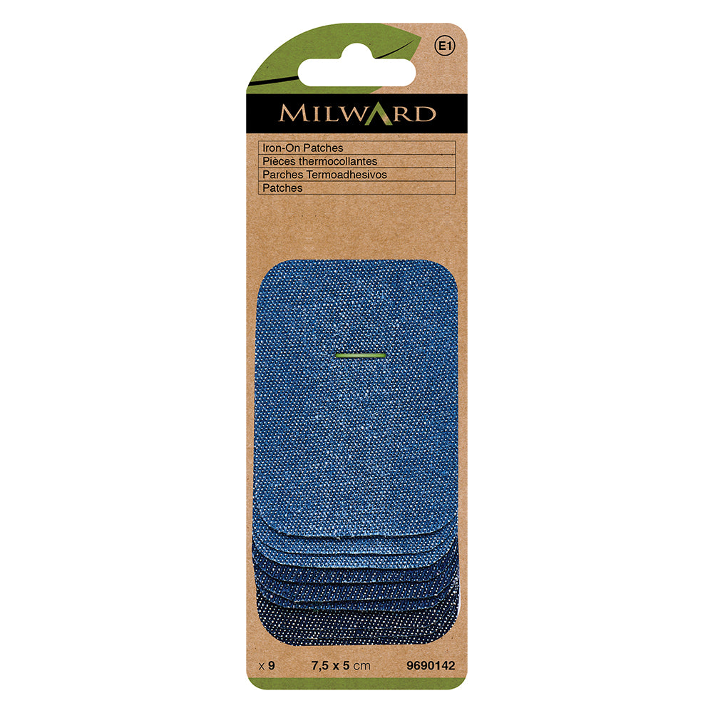 Assorted denim colour iron-on patches