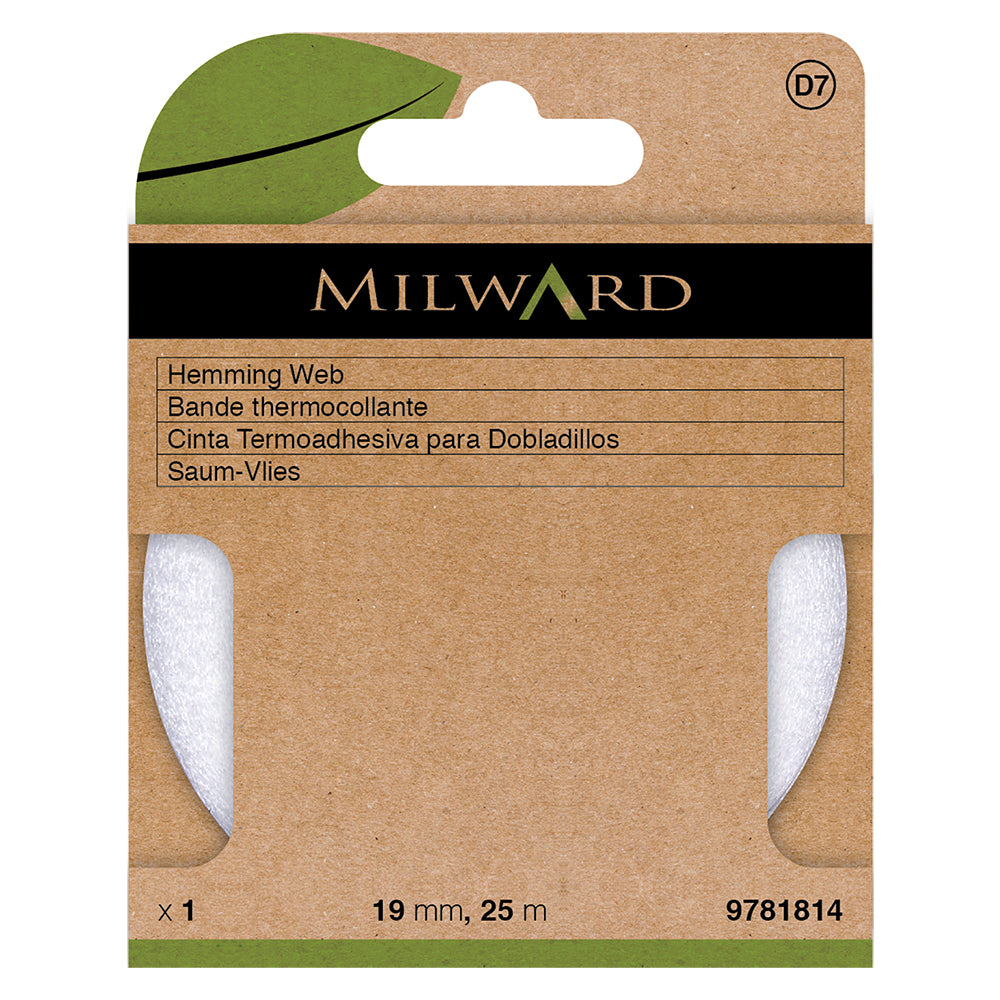 Roll of white fusible hemming web