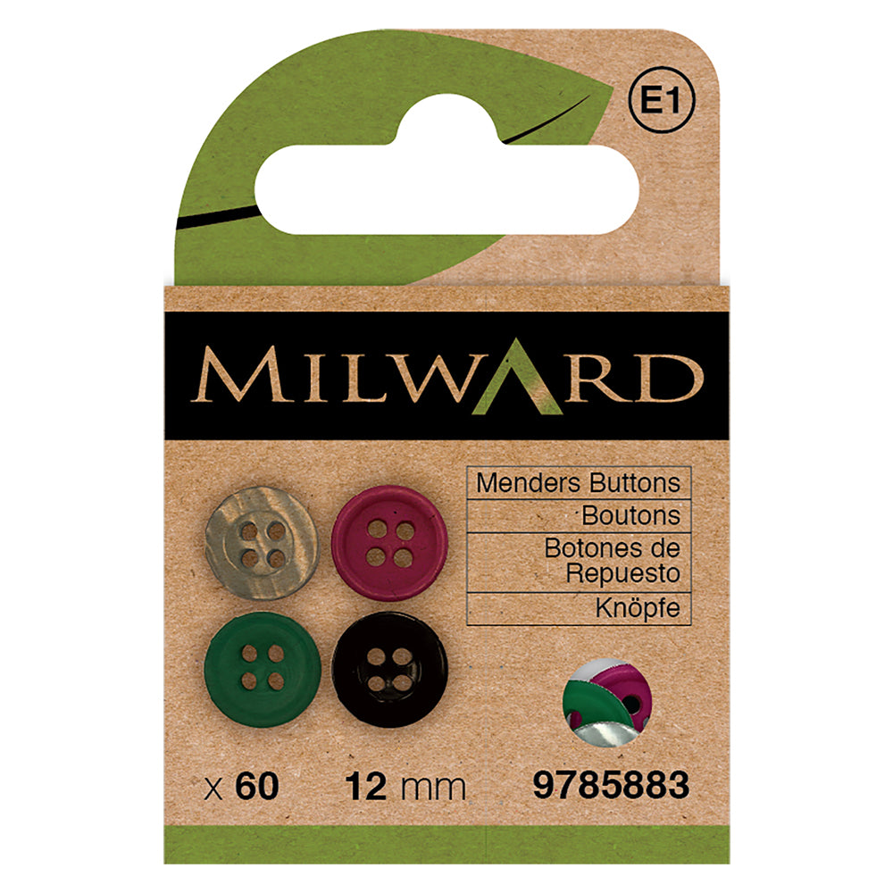 Pack of assorted coloured shirt buttons