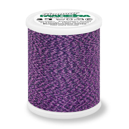 Spool of Madeira Glamour metallic embroidery thread in Amethyst