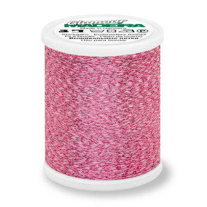 Spool of Madeira Glamour metallic embroidery thread in Rose