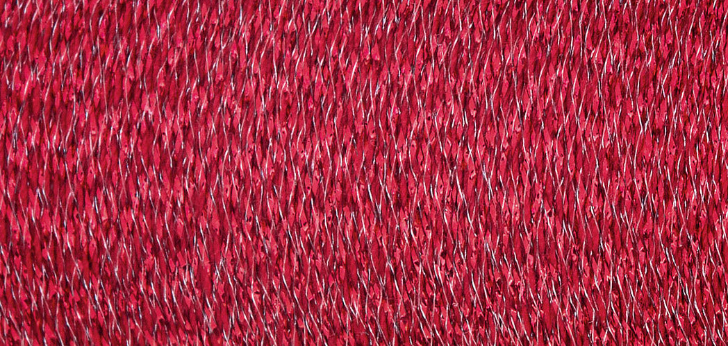 Spool of Madeira Glamour metallic embroidery thread in Ruby