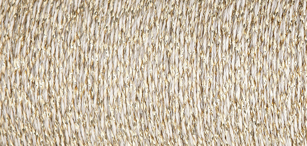 Spool of Madeira Glamour metallic embroidery thread in Gold Dust