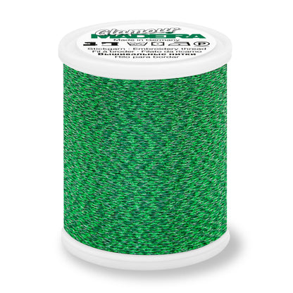 Spool of Madeira Glamour metallic embroidery thread in Emerald