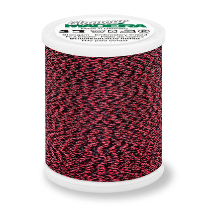 Spool of Madeira Glamour metallic embroidery thread in Devil Red