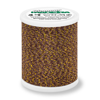 Spool of Madeira Glamour metallic embroidery thread in Bronze