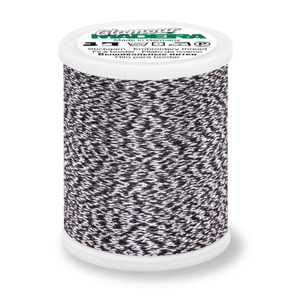 Spool of Madeira Glamour metallic embroidery thread in Antique Silver