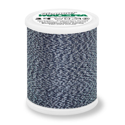 Spool of Madeira Glamour metallic embroidery thread in Black Pearl