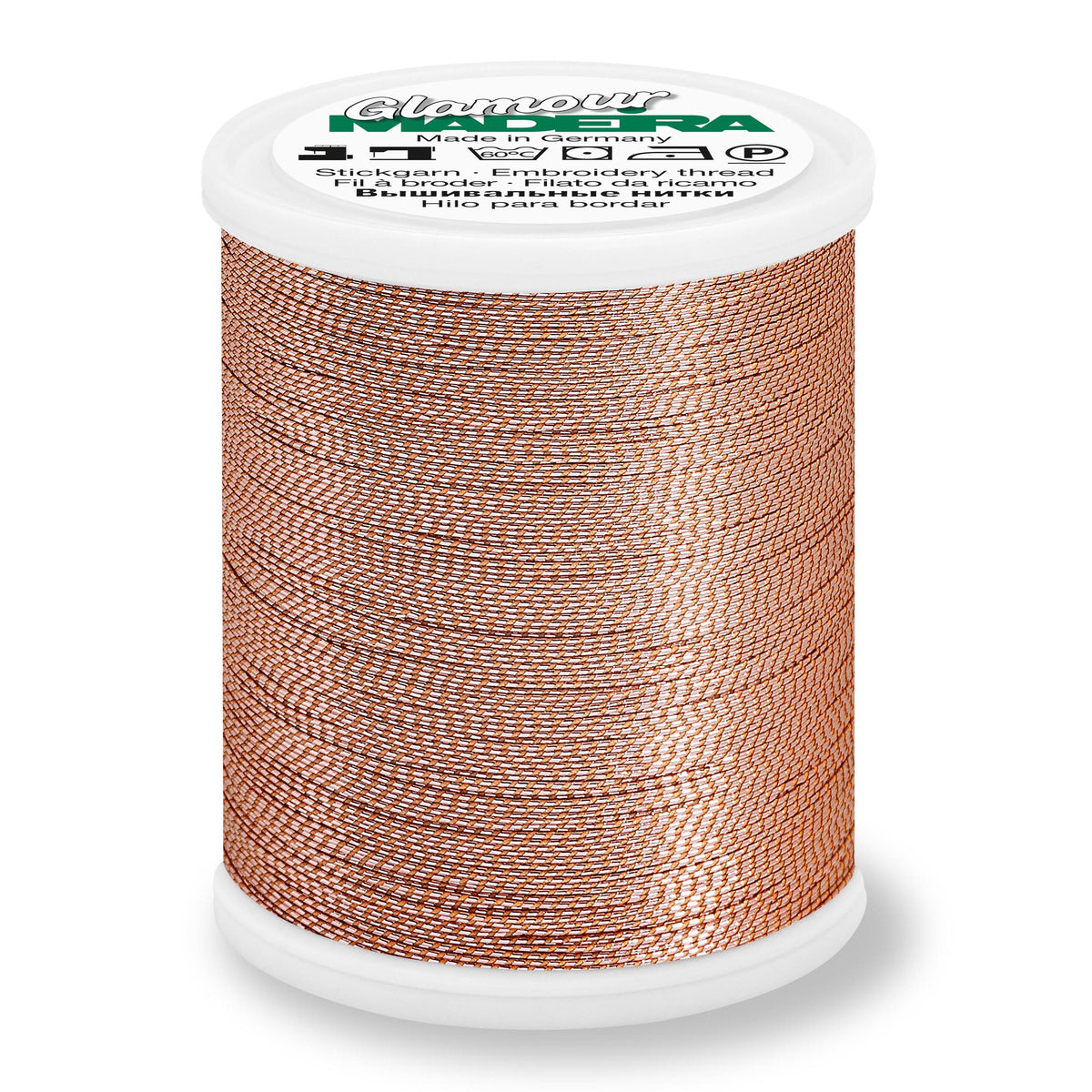 Spool of Madeira Glamour metallic thread in smoky quartz