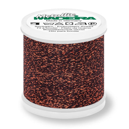 Spool of Madeira Metallic Sparkling No.40 embroidery thread in Copper