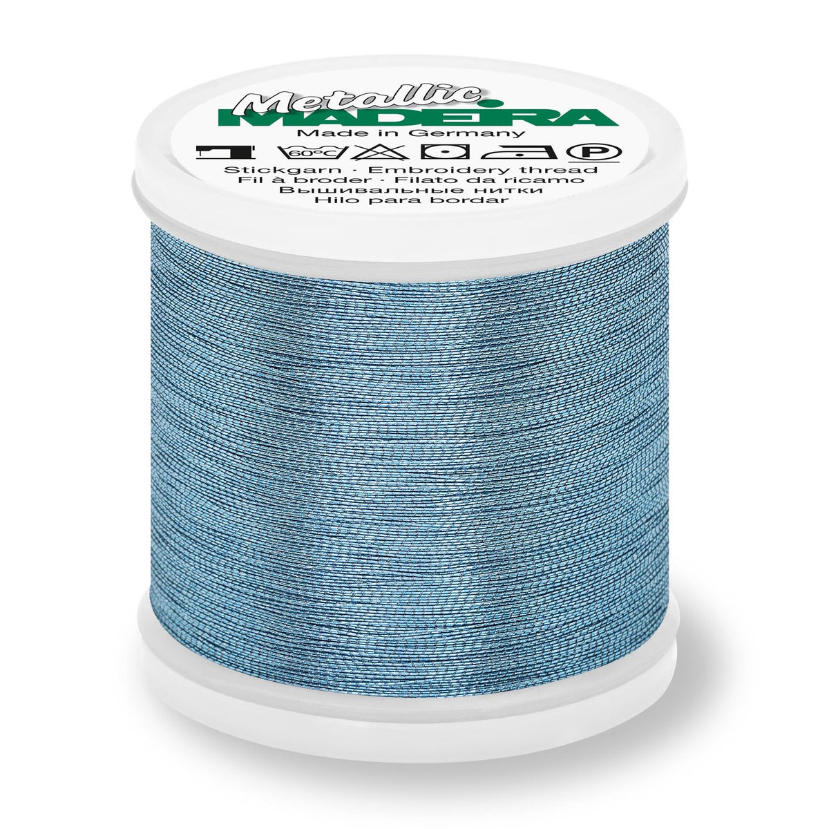 Madeira Metallic No.40 Smooth thread spool in aqua-marine