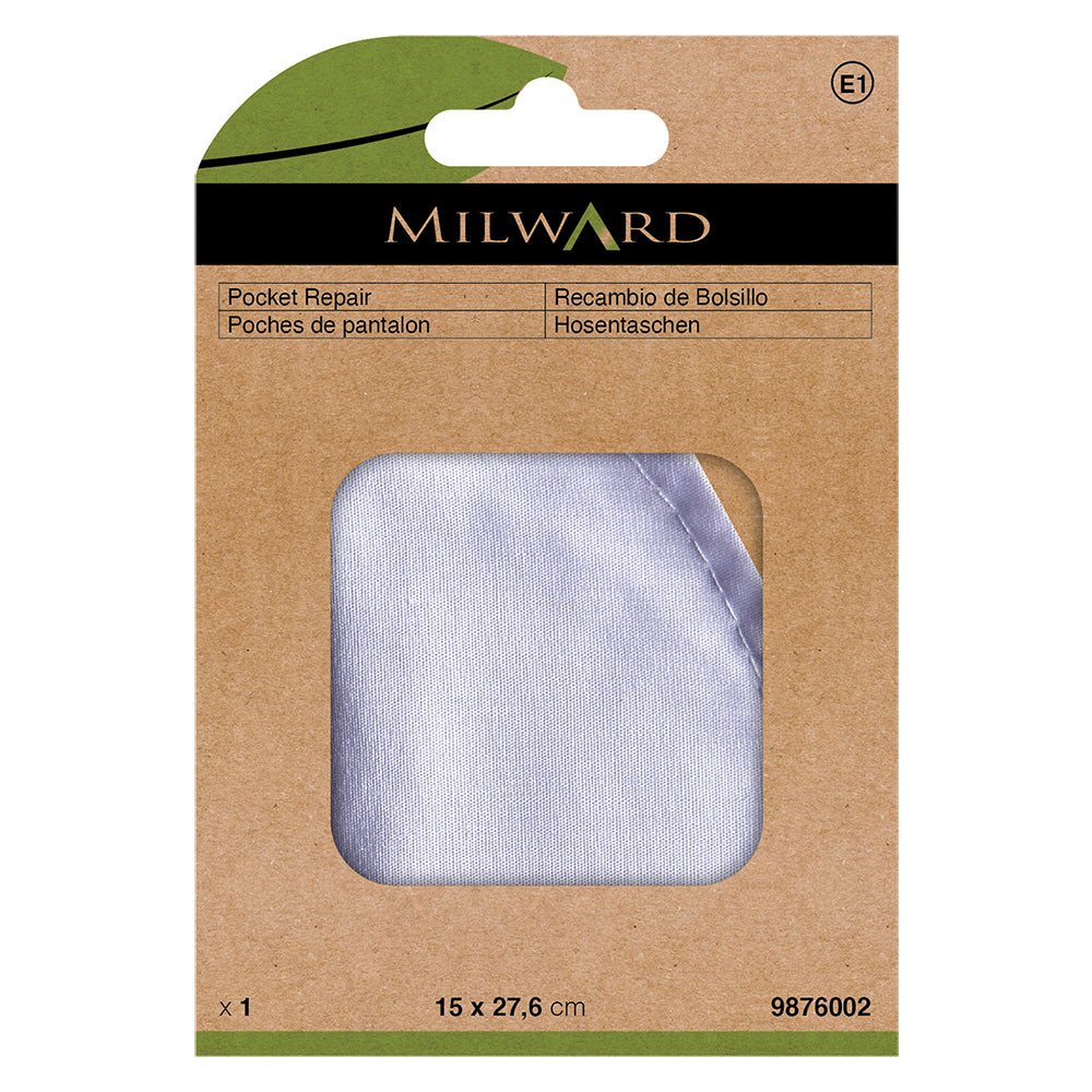 White sew-in trouser pocket repair