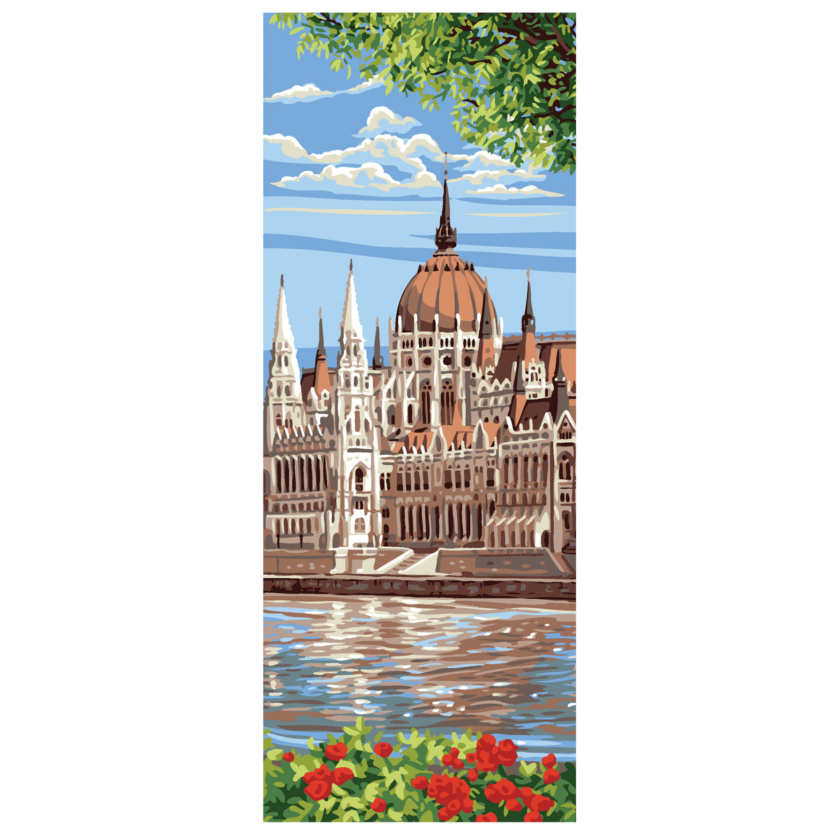 Royal Paris printed tapestry canvas showing the Hungarian Parliament design