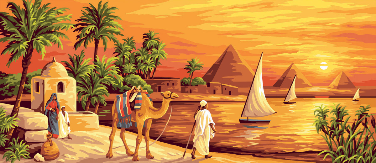 Royal Paris printed tapestry canvas showing the Along the Nile design