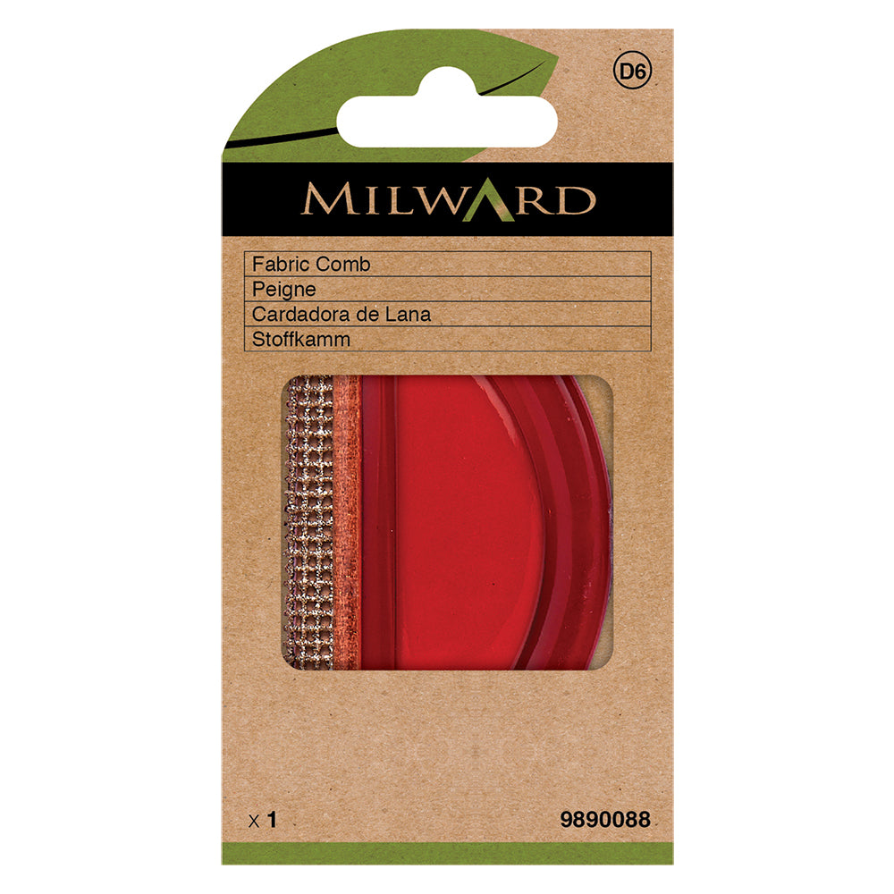 Fabric comb with plastic teeth