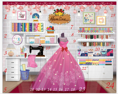 Deluxe Sewing Kit Advent Calendar for December - 24 boxes of sewing fun - Last chance to buy
